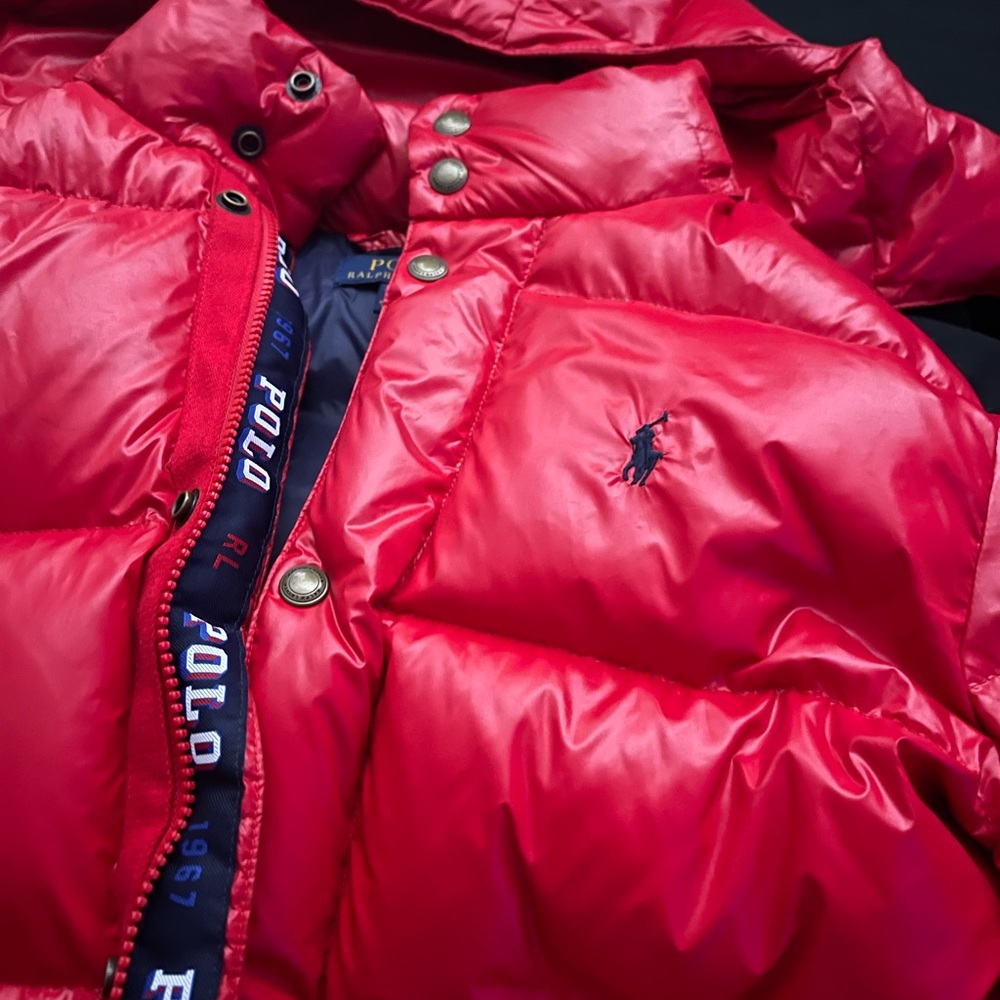 Red Ralph Lauren puffer jacket - Picture 2 of 4